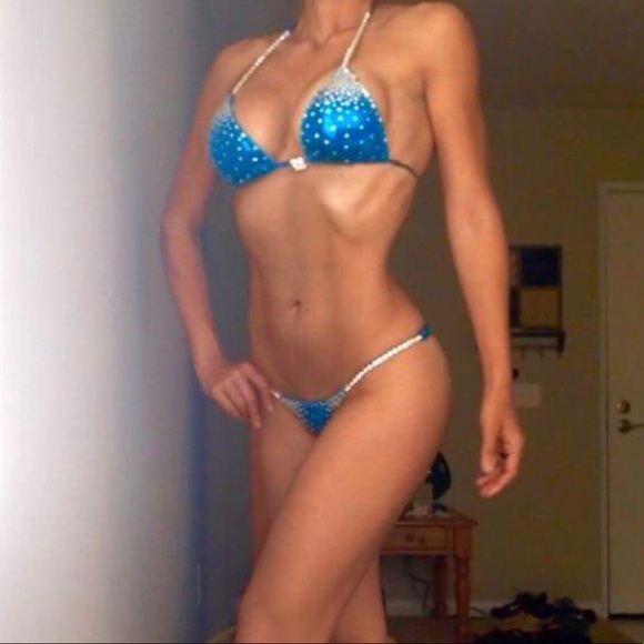 LIKE NEW. Blue NPC competition bikini - Picture 2 of 3